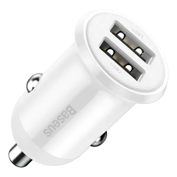 Baseus Grain Pro Car Charger 2x USB 4.8A (white)