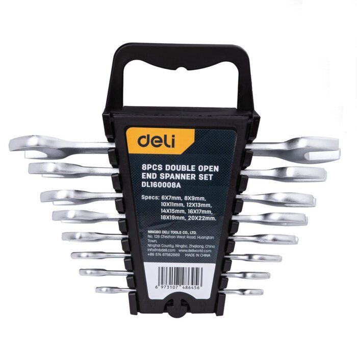 Double Open End Wrench Sets 8 pcs Deli Tools EDL160008A