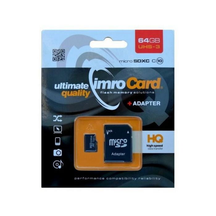 Imro memory card 64GB microSDXC cl. 10 UHS-3 + adapter