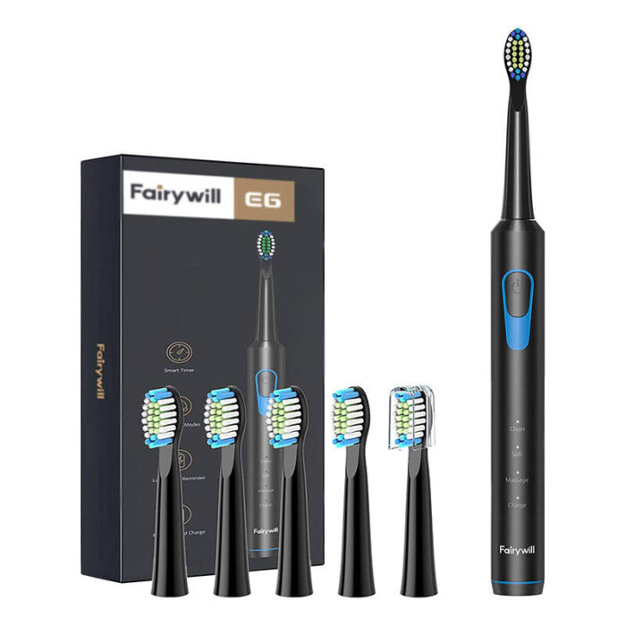 Sonic toothbrush with head set FairyWill FW-E6 (Black)