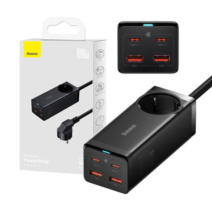 Baseus GaN3 Pro wall charger / powerstrip 2xUSB + 2xUSB-C + AC