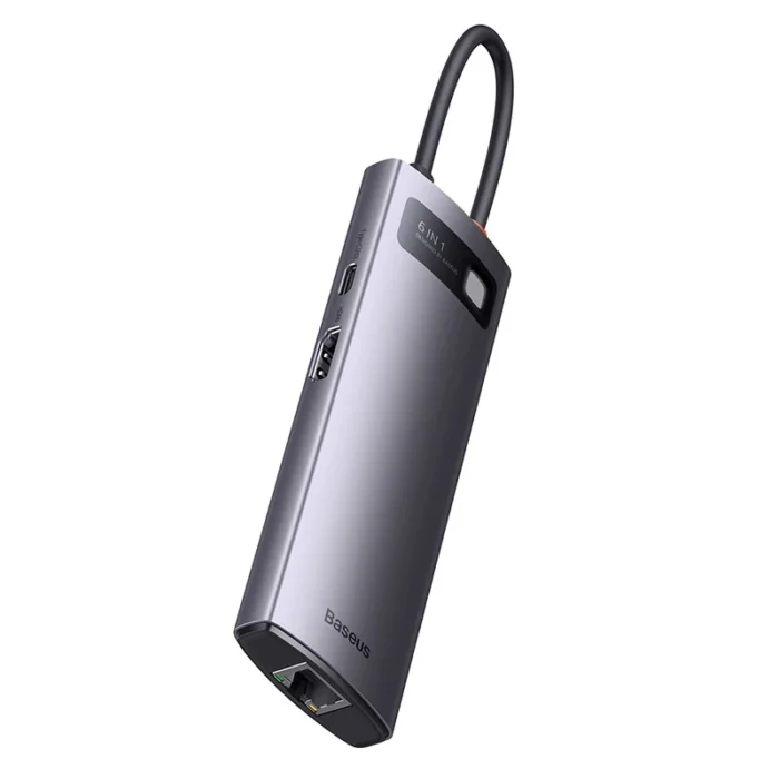 Hub 6in1 Baseus StarJoy Series, USB-C to 3x USB 3.0 + HDMI + USB-C PD + RJ45 - Image 4
