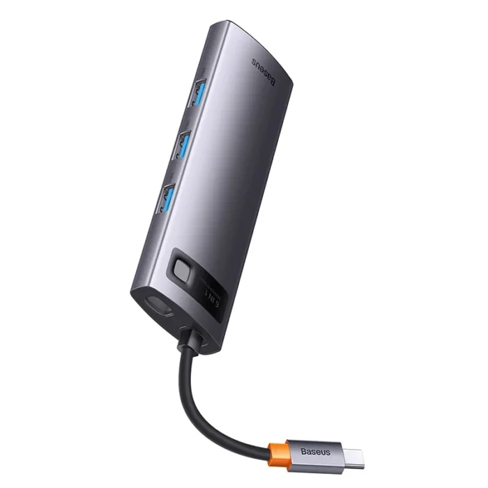 Hub 6in1 Baseus StarJoy Series, USB-C to 3x USB 3.0 + HDMI + USB-C PD + RJ45 - Image 3