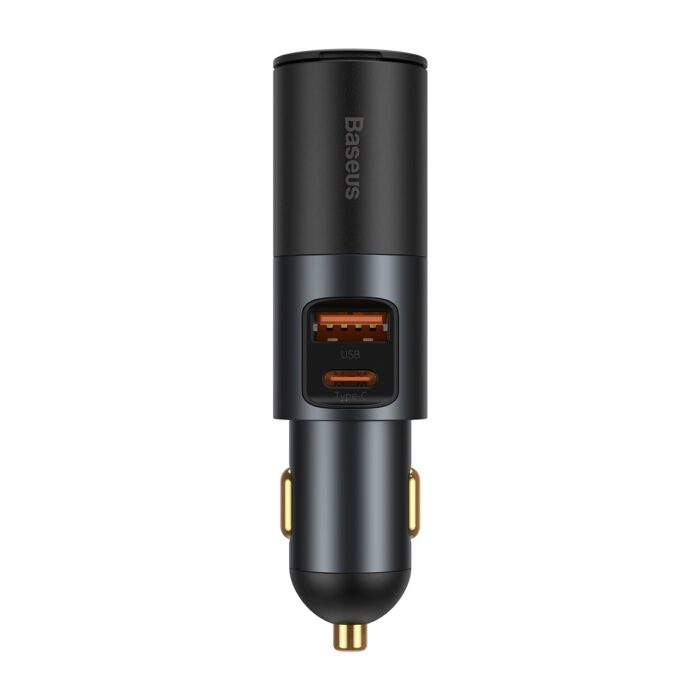 Baseus car charger Share Together PD 120W 1x USB 1x USB-C gray with car lighter socket