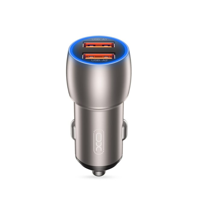 XO car charger CC52 QC 36W 2x USB gray