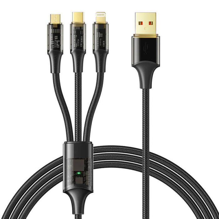 3in1 USB to USB-C / Lightning / Micro USB Cable