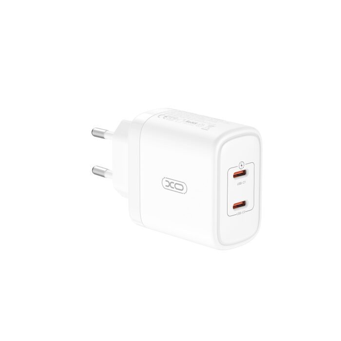 XO wall charger CE08 PD 50W 2x USB-C white