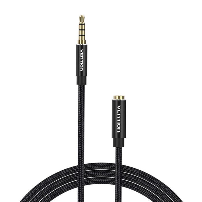 Cable Audio TRRS 3.5mm Male to 3.5mm Female Vention BHCBF 1m Black - Image 1