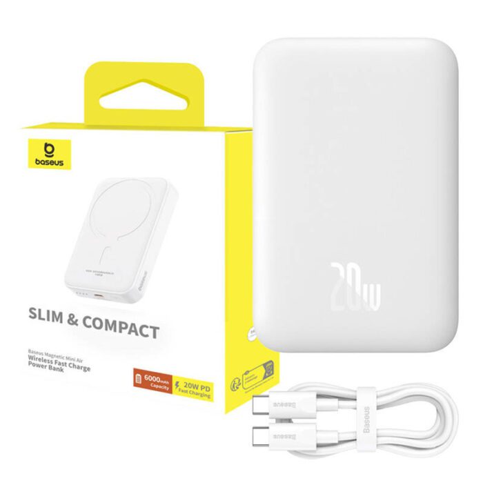 Powerbank Baseus Magnetic Mini 6000mAh 20W MagSafe (white)