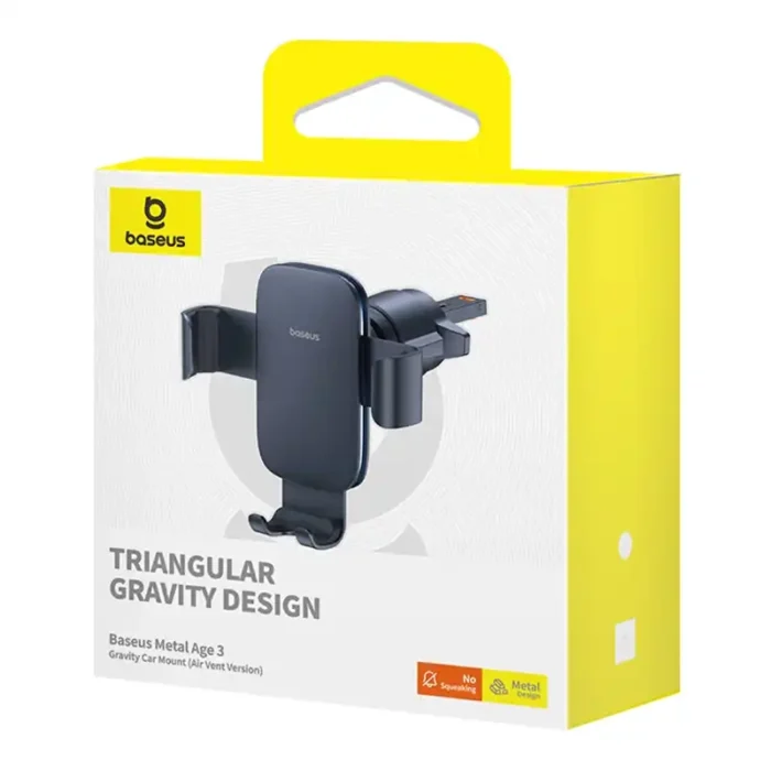 Gravity car mount Baseus Metal Age 3 for ventilation grille (black) - Image 6