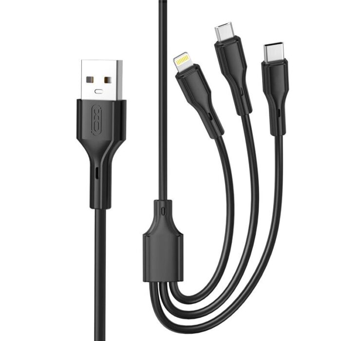 XO cable NB230 3w1 USB - Lightning + USB-C + microUSB 1