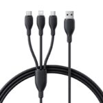 Baseus Ultra-Fast One-for-Three Fast Charging Cable USB-A to M+L+C 3.5A 0.8m Cosmic Black