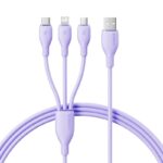 Baseus Ultra-Fast One-for-Three Fast Charging Cable USB-A to M+L+C 3.5A 1.3m Nebula Purple