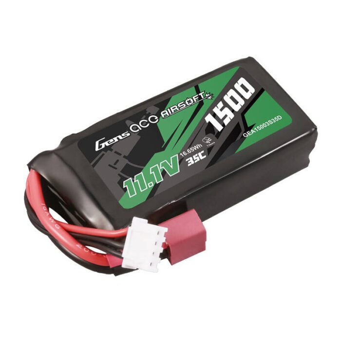 Gens ace 35C 1500mAh 3S1P 11.1V Airsoft Gun Lipo Battery with T Plug