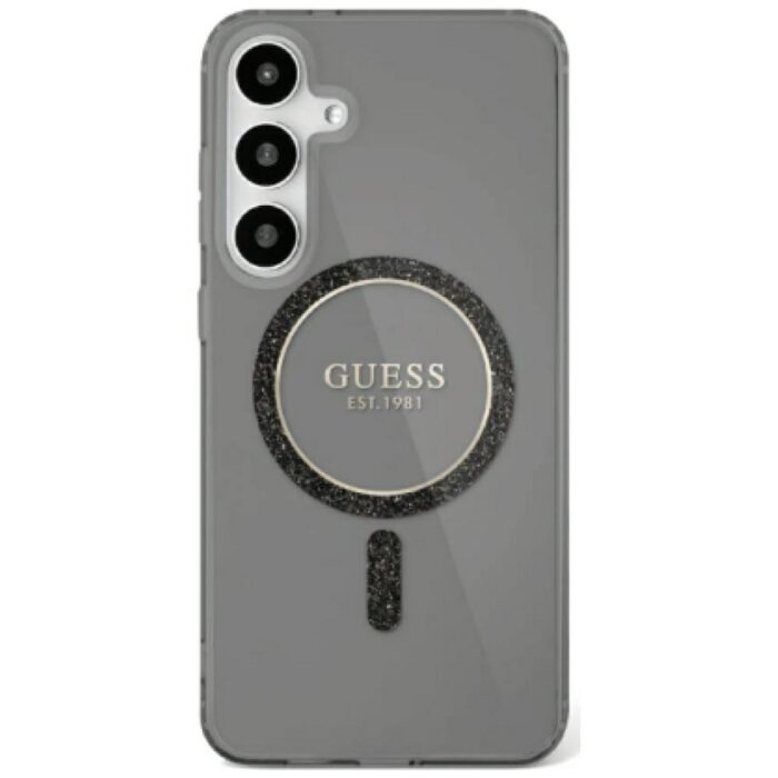 Guess HC Magnetic IML Glitter Circle case for Samsung Galaxy S25 black