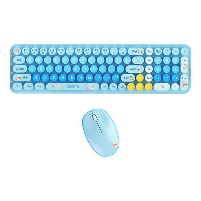 MOFII Wireless Keyboard+Mouse 2.4G Baby Bear Blue