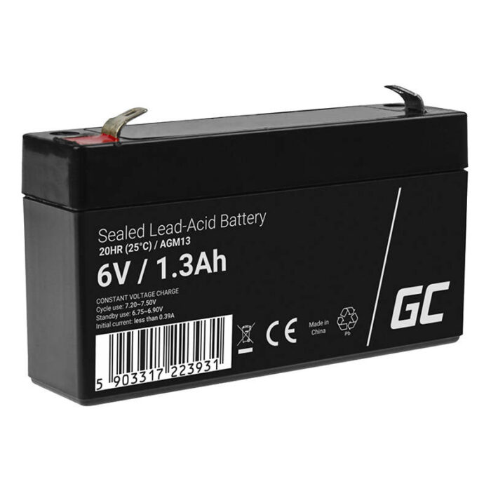 Maintenance-free AGM VRLA Battery Green Cell AGM13 6V 1.3Ah (for alarm system