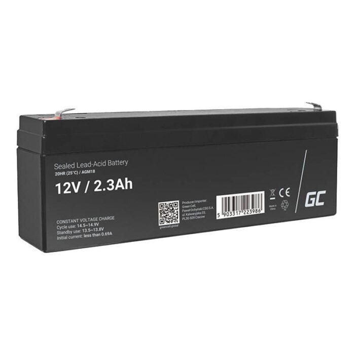 Maintenance-free AGM VRLA Green Cell AGM18 12V 2.3Ah Battery (for alarm system