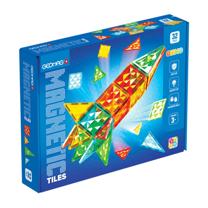 Geomag Gems Rocket 32 magnetic tiles