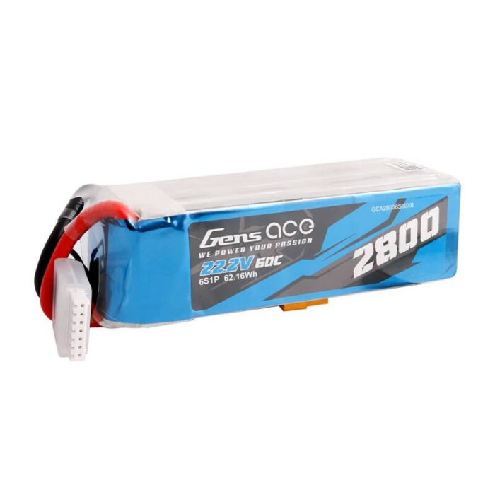 Lipo Gens ace 2800mAh 22.2V 60C 6S1P battery with XT60 connector