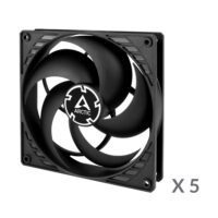 ARCTIC P14 koos PWM PST rõhu optimeeritud ventilaatoritega, 4 kontaktiga, 140 mm, must, 5 tk