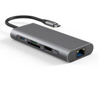 Adapter USB Type-C – 2 x USB 3.0, 1 x USB 2.0, 1 x Type C (PD), HDMI, SD, RJ45