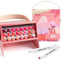 Double-sided marker pens ARRTX Alp, 24 colors, red tone
