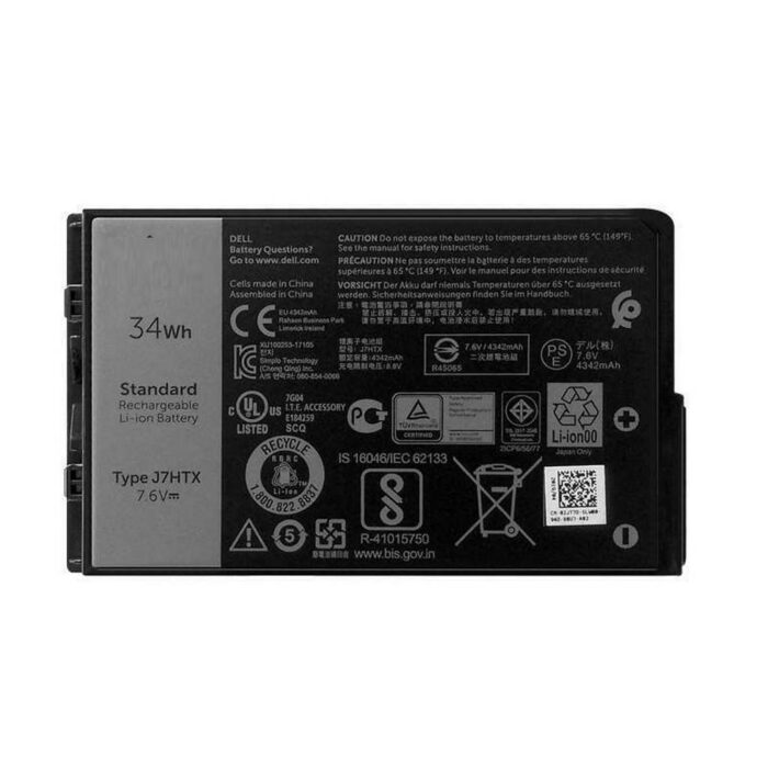 Notebook battery for Dell Latitude 12 7202 7212 Rugged Tablet Battery 7.4V 3600mAh J7HTX 2Cell