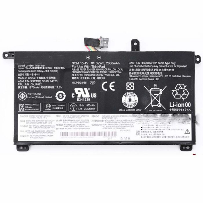 Notebook battery for Lenovo ThinkPad T570 T580 P51S P52S series 15.4V 32Wh For Internal 01AV493