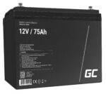 Green Cell AGM VRLA 12V 75Ah maintenance-free battery for camper, photovoltaics, solar panels, boats