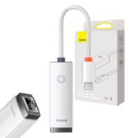 Network adapter Baseus Lite Series USB-C to RJ45 (white)