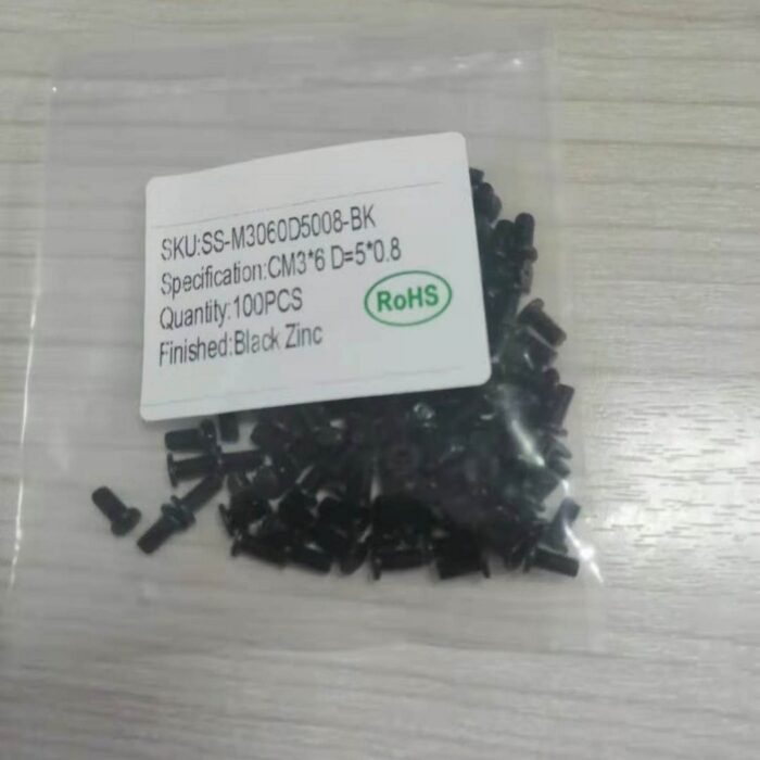 Notebook Computer Repair Screw Thin Flat Wafer Head Cross Black Zinc CM3*6 D=5*0.8 100pcs/set