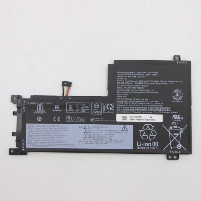 Notebook battery for Lenovo Lenovo IdeaPad 5 15ARE05 L19C3PF4 11.55V 4650mAh/53Wh