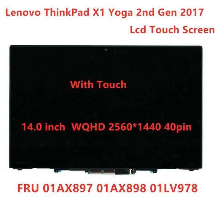 Original 14.0 LED WQHD COMPLETE LCD Whole Assembly for Lenovo ThinkPad X1 Yoga 2nd 2017 01AX897