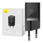 Mini wall charger Baseus GaN5 30W (black)