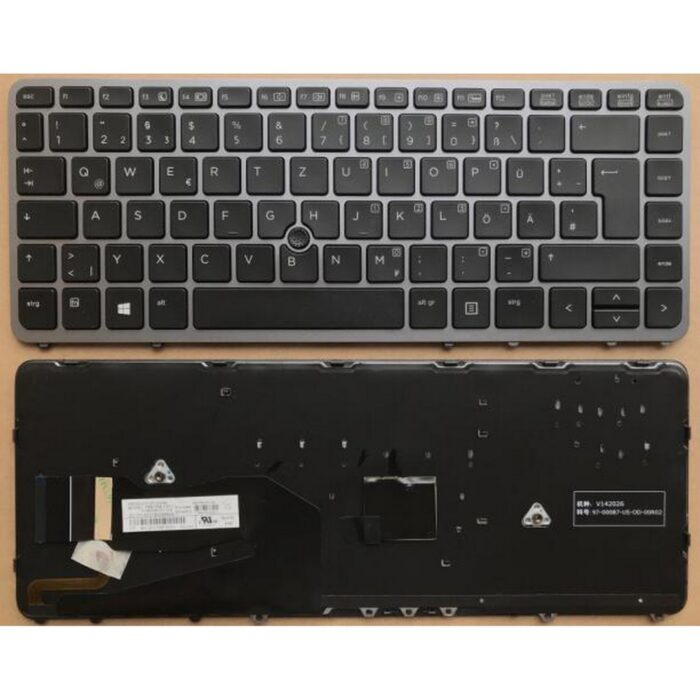 Notebook keyboard for HP EliteBook 840 G1 G2 850 G1 G2 with pointstick frame backlit German Assemble