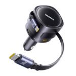 Baseus Enjoyment Max car charger with USB-C+USB-C cables and USB-A+USB-C ports 90W Black - Image 2