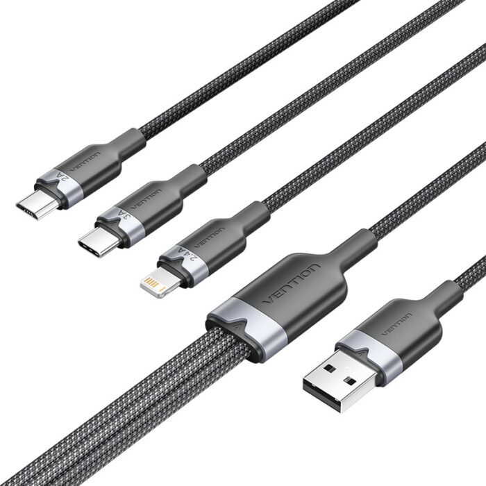 USB 2.0 A male to 3-in-1 USB-C