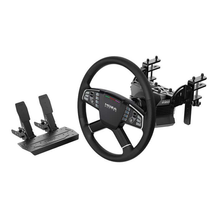 Gaming set - R5 base + TSW truck steering wheel + SRP-Lite pedals + Moza Racing RS071 clamps (PC)