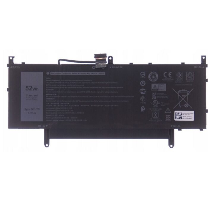 Primary Notebook Battery for Dell Latitude 15 9510 9510 2-IN-1 9520 9520 2-in-1 N7HT0 7.6V 52Wh 4Cell