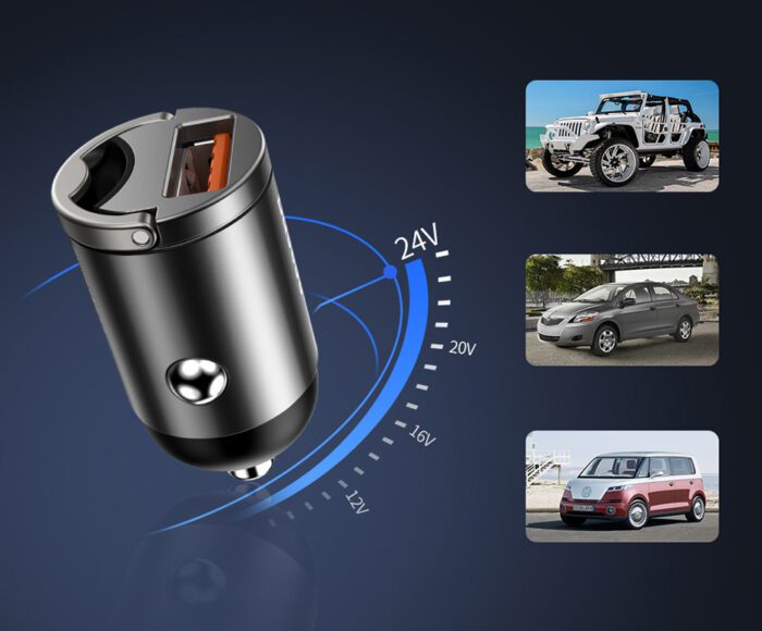 Baseus Tiny Star Mini Quick Charge Car Charger USB Port 30W Grey - Image 11