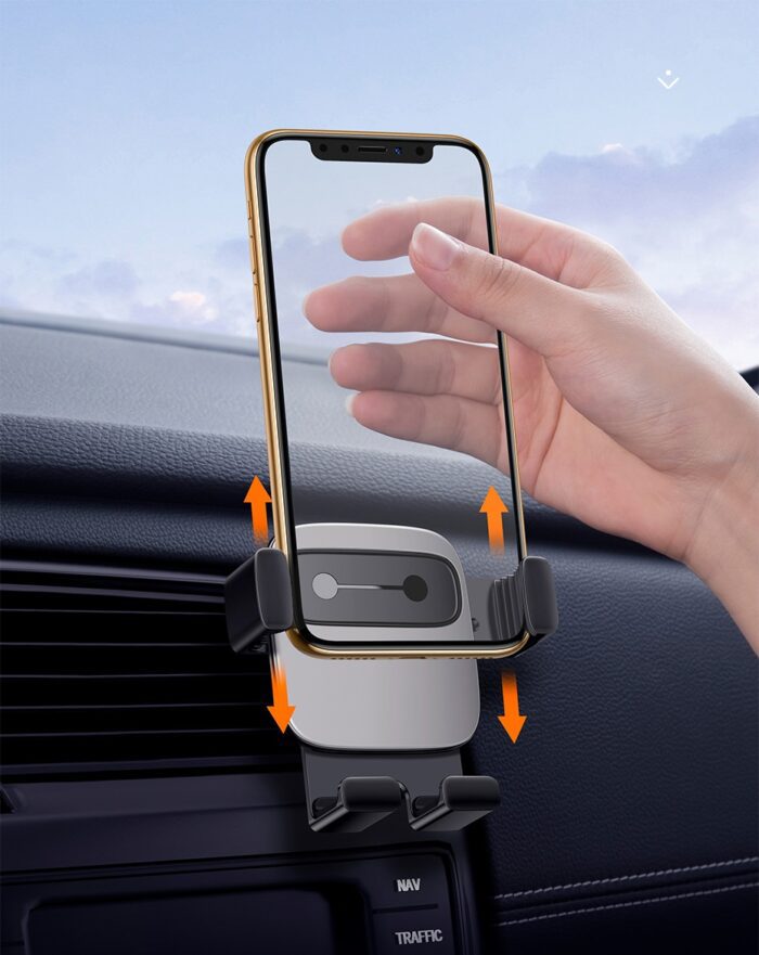 Baseus Cube Gravitational car holder on ventilation grid (Black) - Image 6