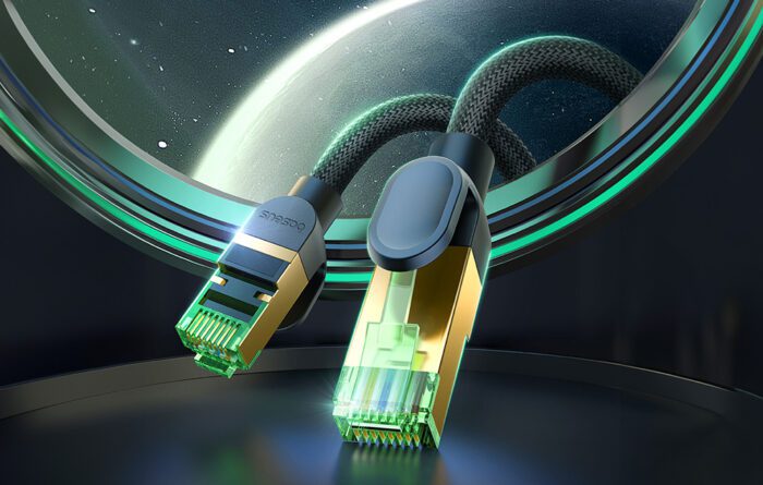 Braided network cable cat.8 Baseus Ethernet RJ45, 40Gbps, 1m (black) - Image 8