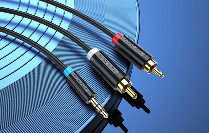 Cable Audio Adapter 3.5mm Male to 2x Male RCA Vention BCLBK 8m Black - Image 2