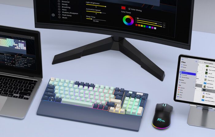 Mechanical keyboard Royal Kludge RK96 RGB, brown switch (blue) - Image 11