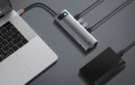 Hub 11in1 Baseus Metal Gleam Series, USB-C to 3x USB 3.0 + 2x HDMI + USB-C PD + Ethernet RJ45 + microSD/SD + VGA + AUX - Image 12