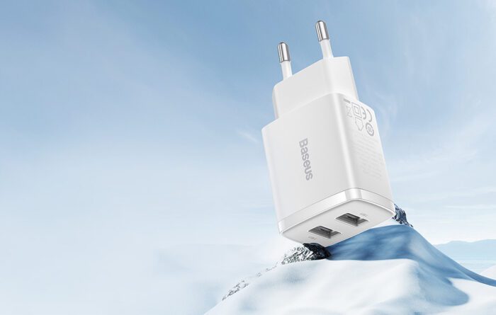 Baseus Compact Quick Charger, 2x USB, 10.5W (white) - Image 6