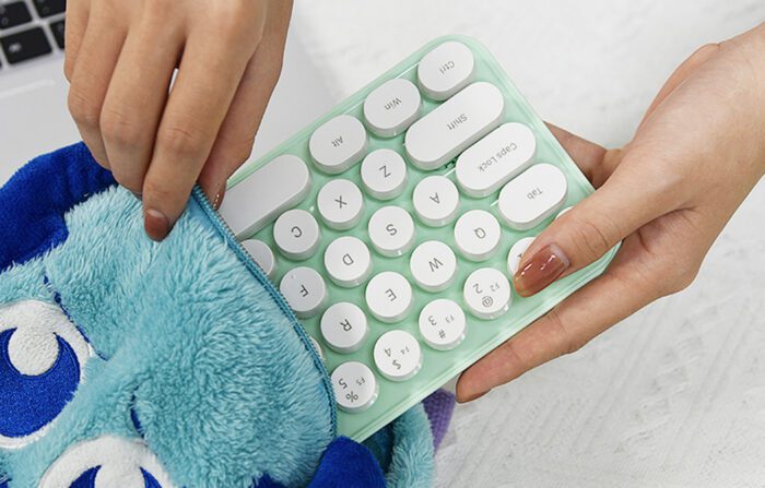 Wireless keyboard + mouse set MOFII Bean 2.4G (White-Green) - Image 3