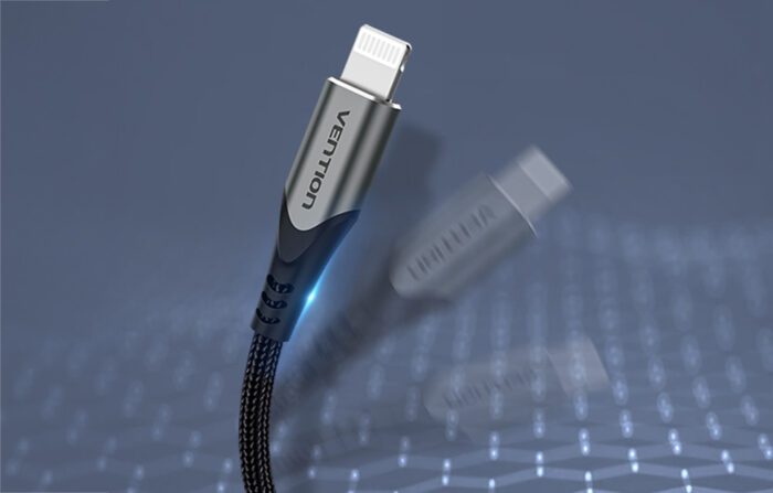 Cable USB 2.0 to Lightning, Vention LABHF 2.4A 1m (Gray) - Image 3