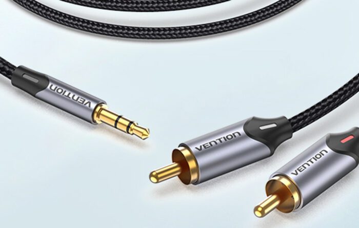 Cable Audio 2xRCA to 3.5mm Vention BCNBK 8m (grey) - Image 2